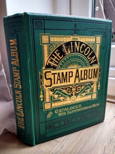 Vintage Green Lincoln World Stamp Album - Victoria Period Onwards.