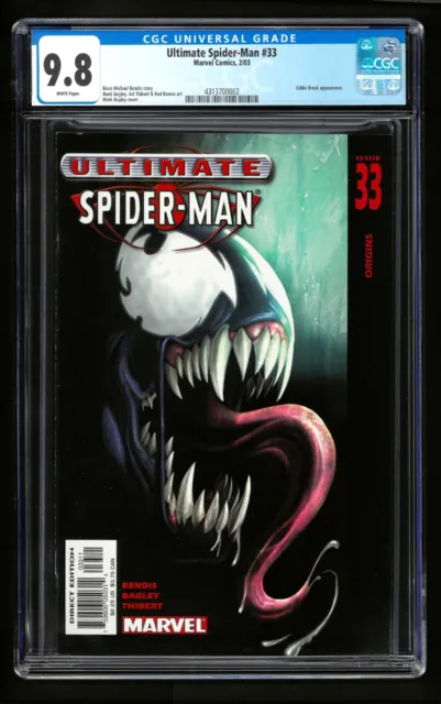 Ultimate Spider-Man #33 CGC 9.8 WHITE Marvel Comics 2003 Key 1st Ultimate Venom