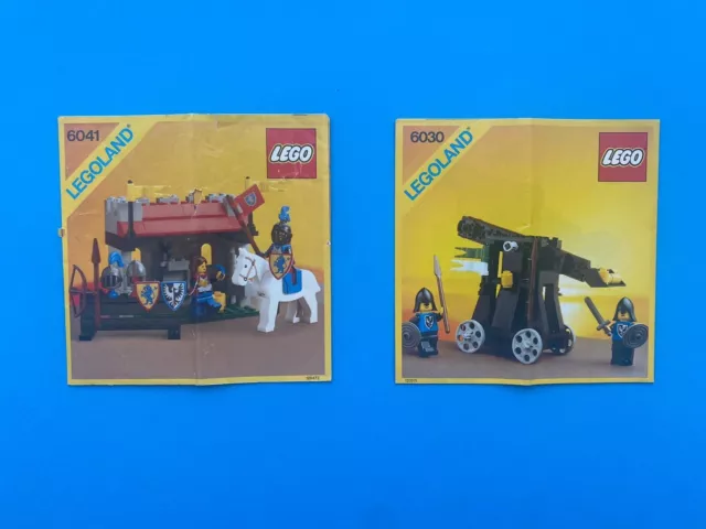 Manuels d'instructions Lego Castle 6030 et 6041 uniquement Knights Vintage
