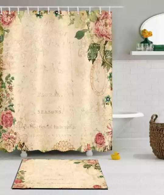 Beautiful Lace Waterproof Bath Polyester Shower Curtain Liner Water Resistant