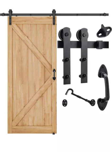 6.6 FT Heavy Duty Sturdy Sliding Barn Door Hardware Kit