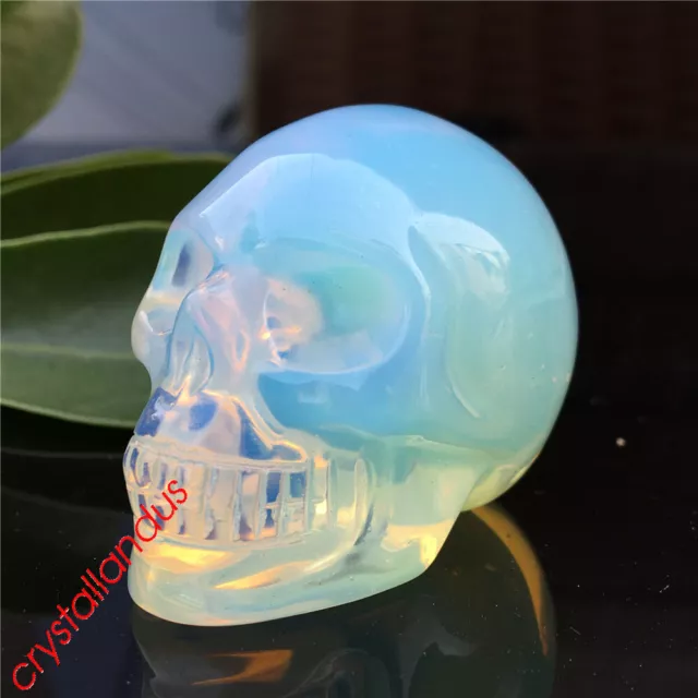 1pc opalite quartz skull Quartz Crystal hand carved reiki healing 2''