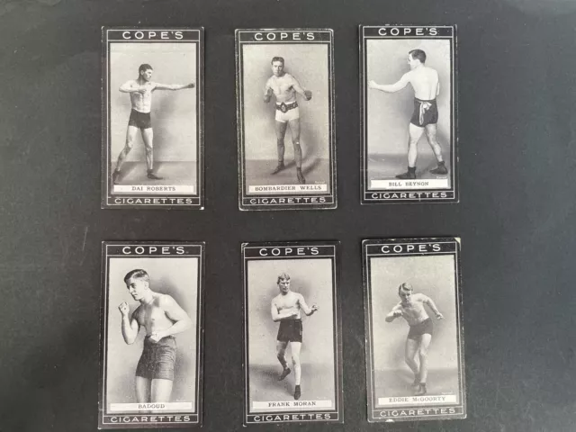 Cope's Cigarettes, Boxers, 1915 Total of 6 Cards low numbers from the set.