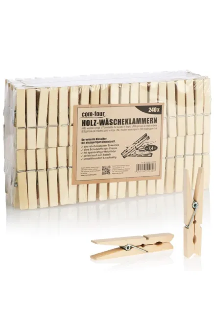 Comfour Wäscheklammern aus Holz Holzklammern aus Birkenholz Holzwäscheklammern