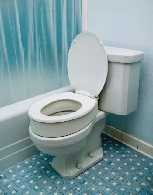 Raised Elevated Toilet Seat Riser for Elongated Toilet Compatible,19 x 14 x 3.5