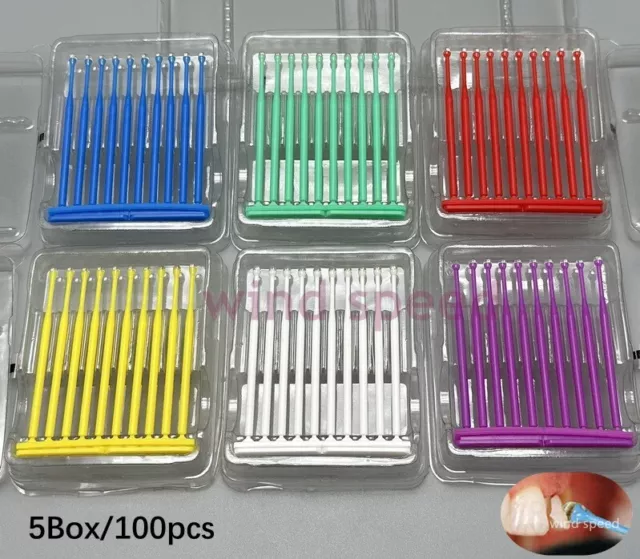 100pc Dental Porcelain Veneers Applicator Stick Teeth Crown Bonding Adhesive Tip