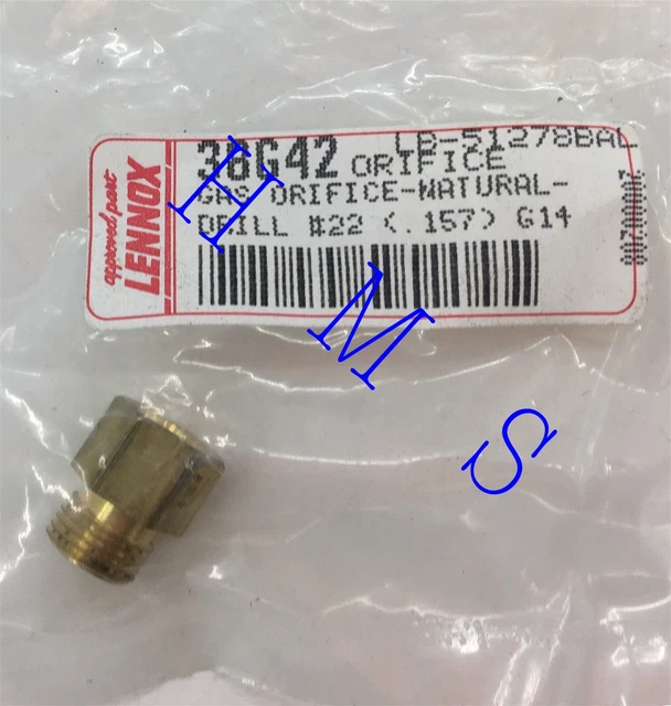 Lennox  38G42 Natural Gas Orifice #22 .157 G14 Lb-51278Bal