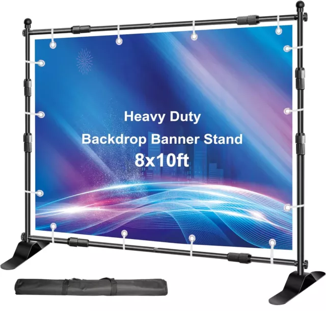 8'x10' Step and Repeat Banner Stand Adjustable Telescopic Trade Show Backdrop US 2