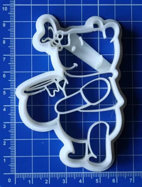 winnie the pooh holding honey inspired Cookie or fondant  Cutter 3d printed