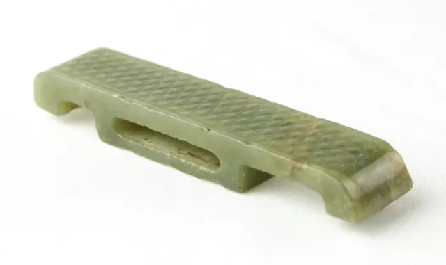 Han Dynasty Highly Translucent - Deep Green Jade Scabbard Buckle Sui