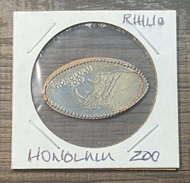 Honolulu Zoo Rhino Waikiki, Hawaii Hawaiian Elongated Penny Token