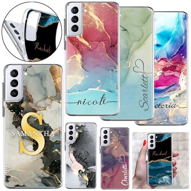 Marble Style Personalised Case For Samsung Galaxy S22 A14 A53 A13 5G Phone Cover