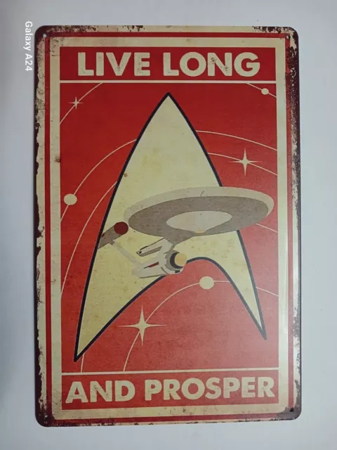 STAR TREK Blechschild 20 x 30 cm  LIVE LONG AND PROSPER NCC 1701 ENTERPRISE