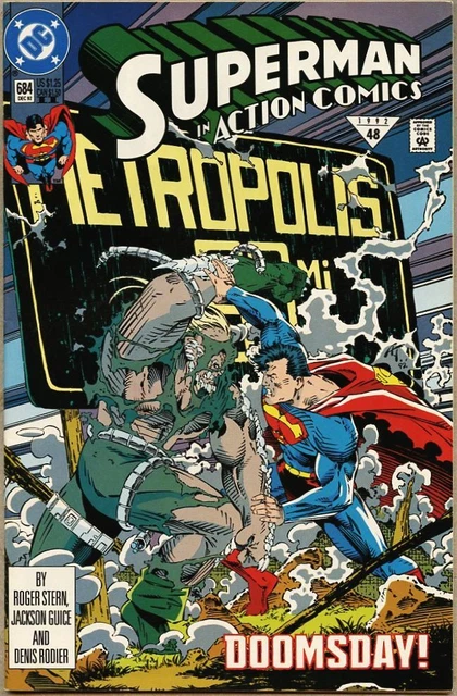 Action Comics #684-1993 fn+ 6.5 Superman Doomsday Vs Superman 2nd Variant cover