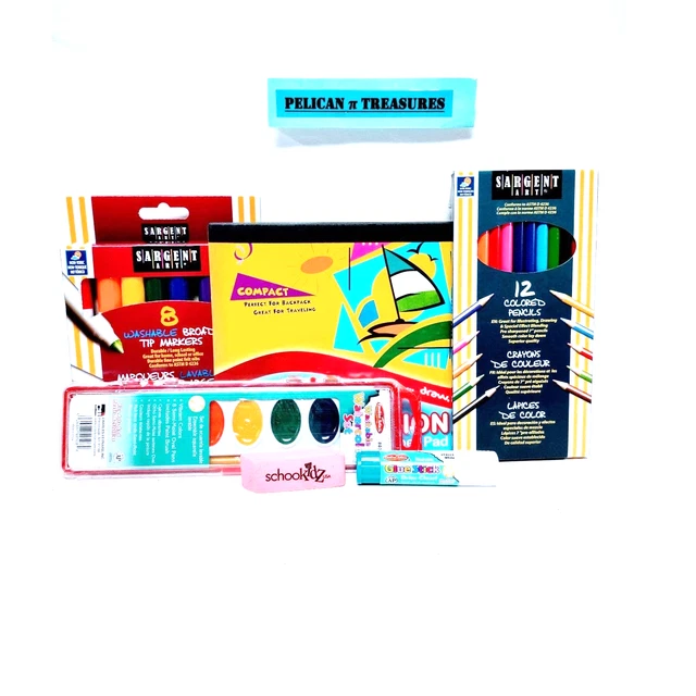 Paquete de papel, pintura, marcadores, etc. de artes y oficios escolares