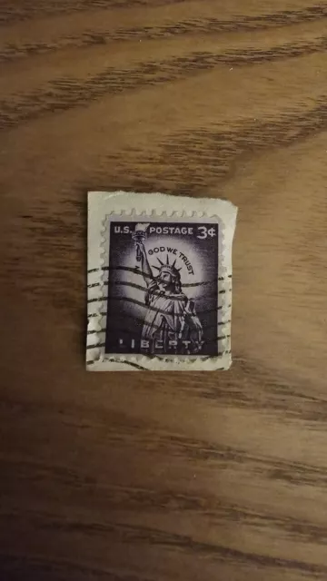 USA 3c Stamp 1954 Statue Of Liberty Purple U.S. 3 Cent Postage Stamp