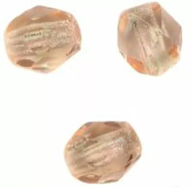 25 PERLES FACETTES DE BOHEME  6 mm  LIGHT PEACH