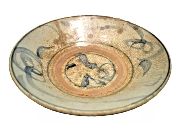 Antik Ming Dynastie Chinesisch Zhangzhou Swatow-Ware Bowl Grayish-Blue Ladegerät