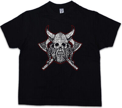 VIKING SKULL VII Kids Boys T-Shirt Runes Valhall Valhalla Odin Thor Vikings