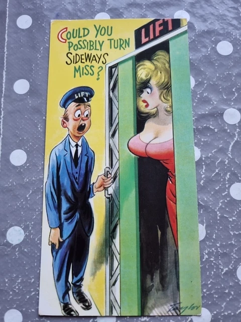 VINTAGE SAUCY SEASIDE Comic Postcard BAMFORTH BLACK TRIANGLE SLIM vintage-saucy-seaside-comic-postcard-bamforth-black-triangle-slim