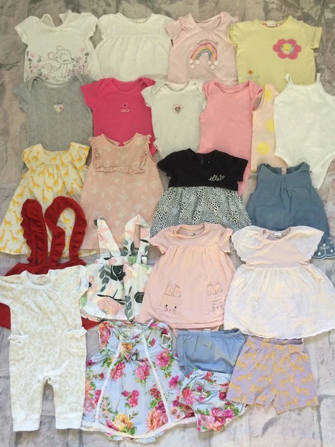 Baby Girls 6–9 Months Clothes Bundle Dress Tops Shorts Vests M&S TU Monsoon Etc