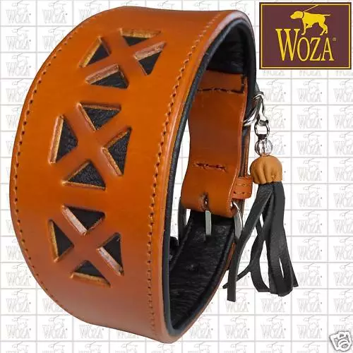 WOZA Premium Windhund Halsband Vollleder Greyhound Rindnappaleder Collar G62091
