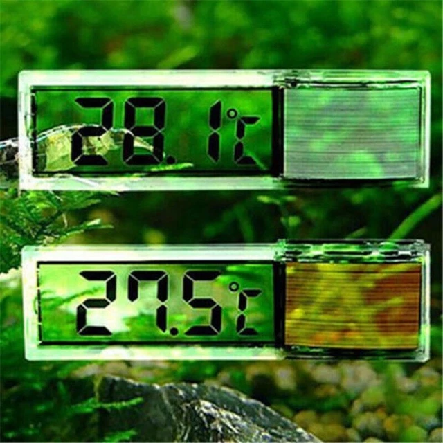 Termómetro de temperatura cristal de cristal de tanque de peces reptil medición digital