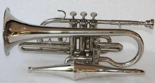 SALE Echo Cornet 4-Valve Echo - Silver Nicely Tuned with Hard case Mouthpiece