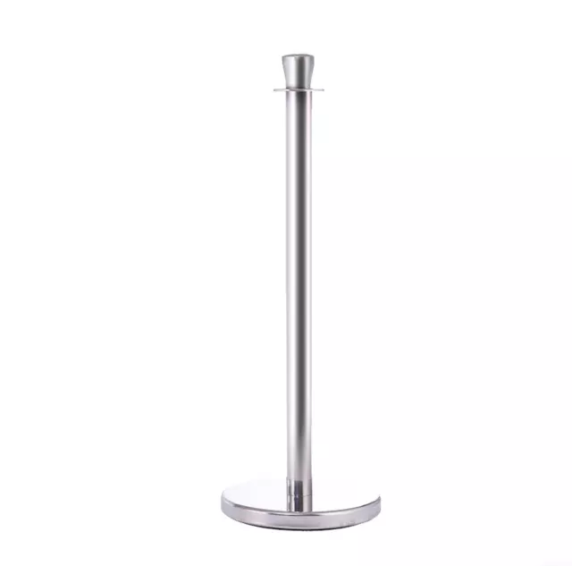 3x Queue Barriers + 2 Ropes Crowd Control Bollards Stands Classic Silver 3