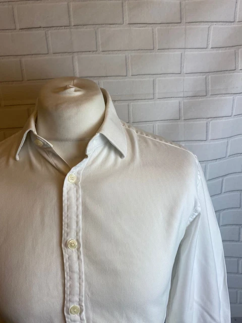 Camicia Charles Tyrwhitt bianca Oxford 16"" - 33"" extra slim aderente polsino con bottoni