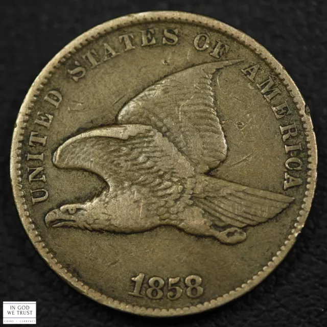 1858 Small Letters Flying Eagle Cent 1C