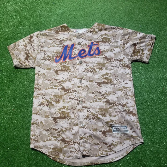 New York Mets Majestic Camo  Blank Jersey Sz Youth XL MLB Baseball