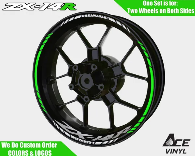 Kawasaki ZX14R Wheel Decals Rim Stickers Tape Graphics ZX-14R