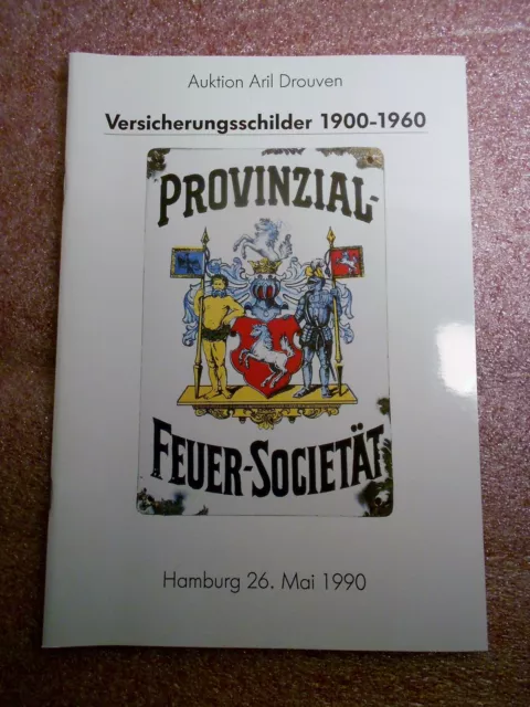 Auktionskatalog Aril Drouven Hamburg 26.05.1990 Versicherungsschilder