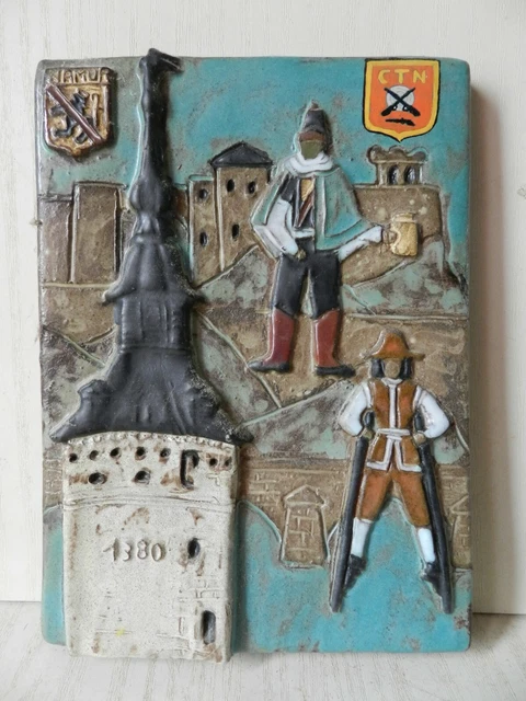 Ancienne Plaque à Doigts En Céramique Vintage – Motif Renard Et Lévrier | Paire De Plaques De Porte Rétro