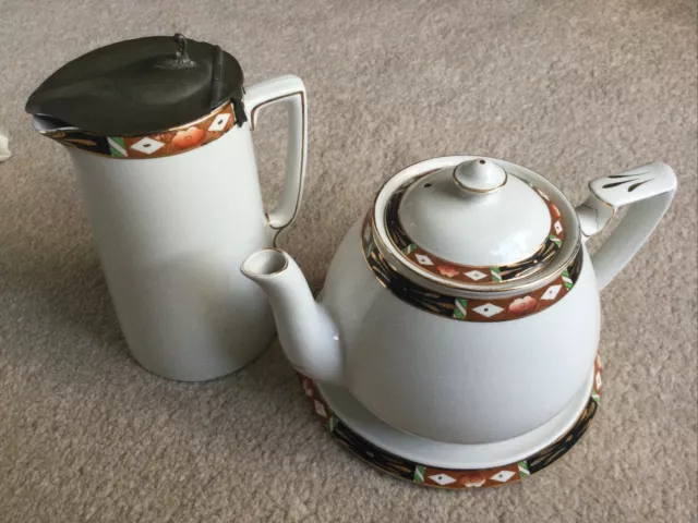 Vintage Solian Ware Soho Pottery Ltd Cobridge England Teapot Stand & Water  Jug