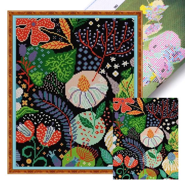 Kit Punto Croce Gnomo Da Caffè - Tela 11CT Eco-Cotone 40x40 Cm - Foto 4