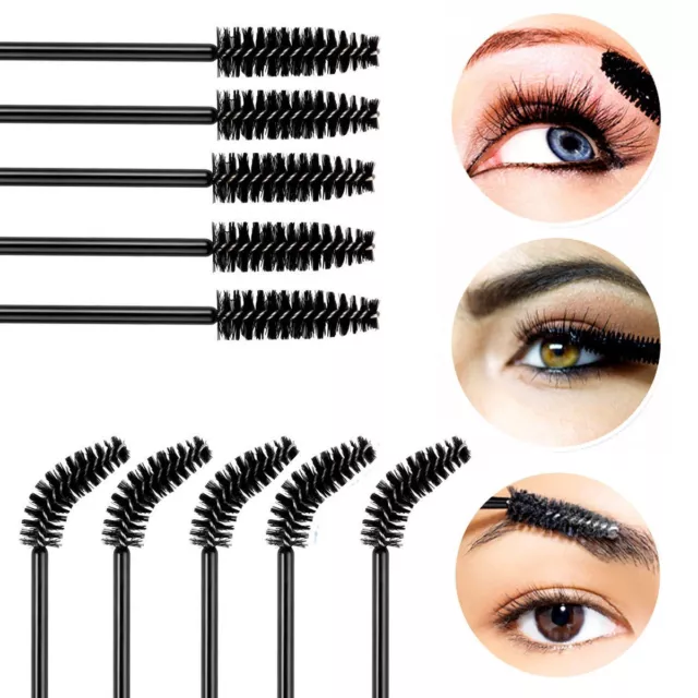 Desechable Pestañas Cepillo Máscara Lash Extensión Aplicador Maquillaje Spoolie