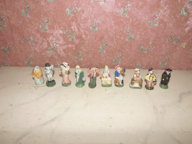 10 x  alte Figur-D-Deko-Kaufladen-Puppenhaus-Puppenstube