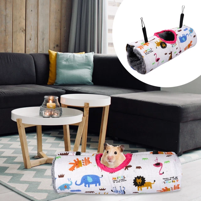 White Plush Hamster Nest Pet Hammock Small Animals Tunnels Toy