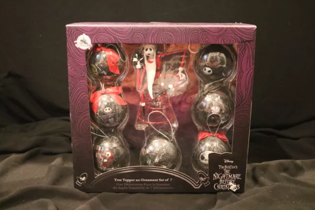 Disney Nightmare Before Christmas Ornament Set of 7 Tree Topper (NEW)