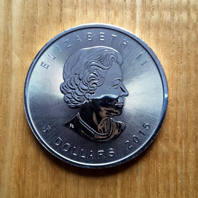 Silver 1oz Canadian Maple Leaf 2015 Five Dollars Bullion Coin .9999 silver