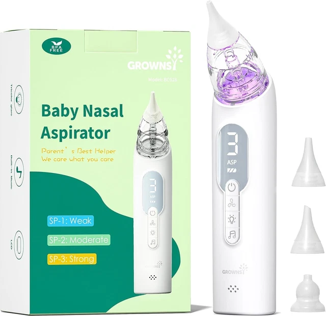🙂 Aspirador nasal de actualización para bebé, chupador nasal recargable para la nariz del bebé 🙂
