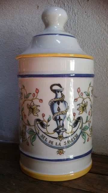 Pot à Sel Sardy En Faïence Blanche - Avec Cuillère En Bois - Neuf