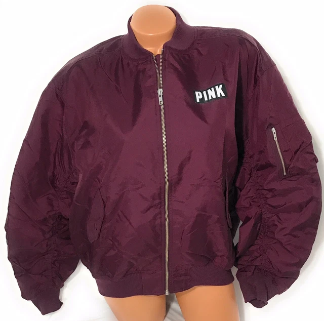 Victoria secret pink sales black bomber jacket