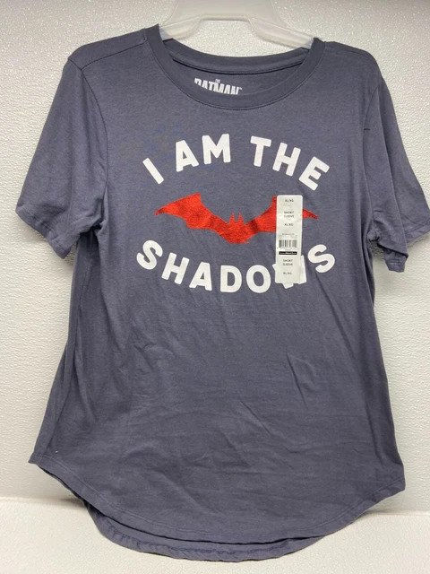 Girls Batman " I Am The Shadows" Black T-shirt Size XL/XG Short Sleeve