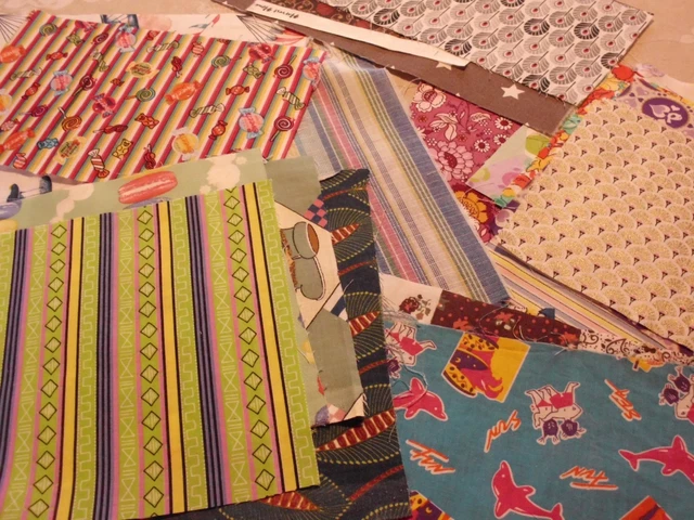Lot De Chutes De Tissu Coton Multicolores - 16 Pièces - Pour Patchwork Et Créations