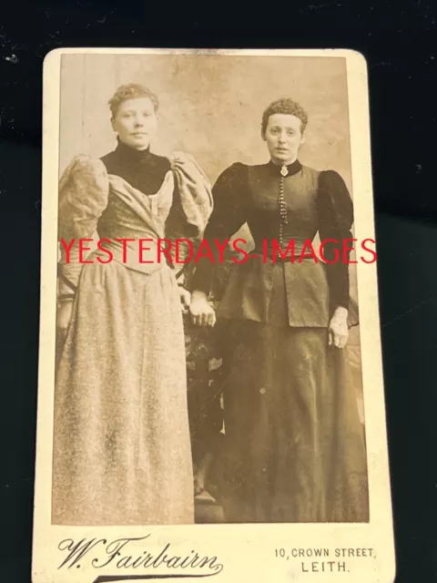 Antique CDV Carte De Visite Adult Sisters W.Fairbairn Leith Edinburgh (B152)