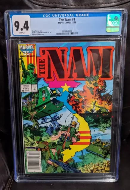The 'Nam #1 Marvel Comics CGC 9.4 NEAR MINT Newsstand Ed White Pgs '86 1st Print