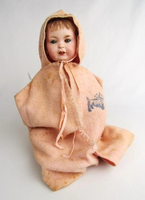 Antique Germany Marked Bavaria 199 Bisque Head Character Baby Boy 14" Doll